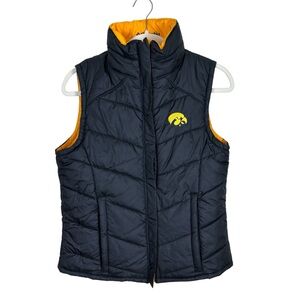 Columbia Iowa Hawkeyes Reversible Puffer Vest Women’s Size Small Yellow & Black